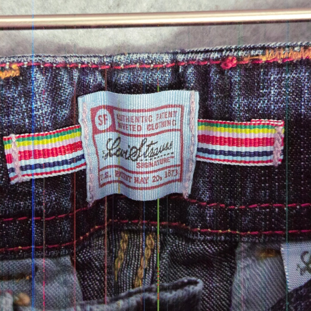 NEW‎ Deadstock Levi's Girls 14 Side Tab Capri Jeans Low Rise Patch Pocket Y2K - Picture 5 of 7
